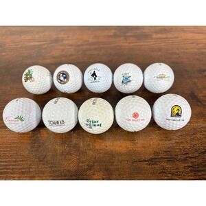 10 Vintage Logo Golf Balls Lot Disney Cog Hill Ojai Valley Pinnacle Collectible